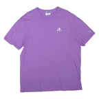 CHAMPION Mens Purple Graphic T-Shirt L Short Sleeve Crew Neck Cotton Blend