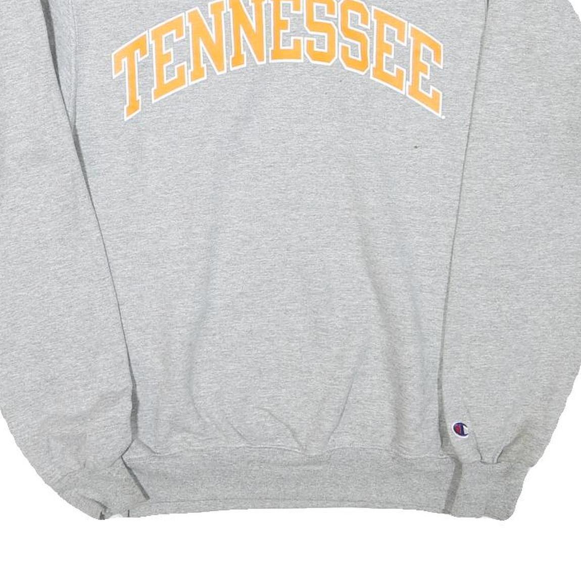 CHAMPION Mens Grey Tennessee Crew Neck S Cotton Blend Pullover Sweatshirt
