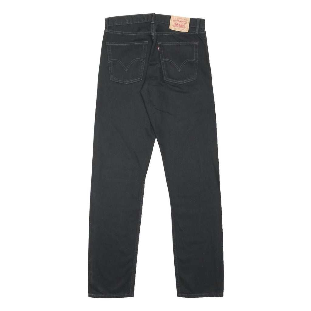 LEVI'S 521 Mens Jeans Black Relaxed Straight Denim Medium W34 L36 Classic Style