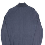 POLO RALPH LAUREN Mens Blue Plain Full Zip Plain Crew Knit S Jumper Cotton Blend