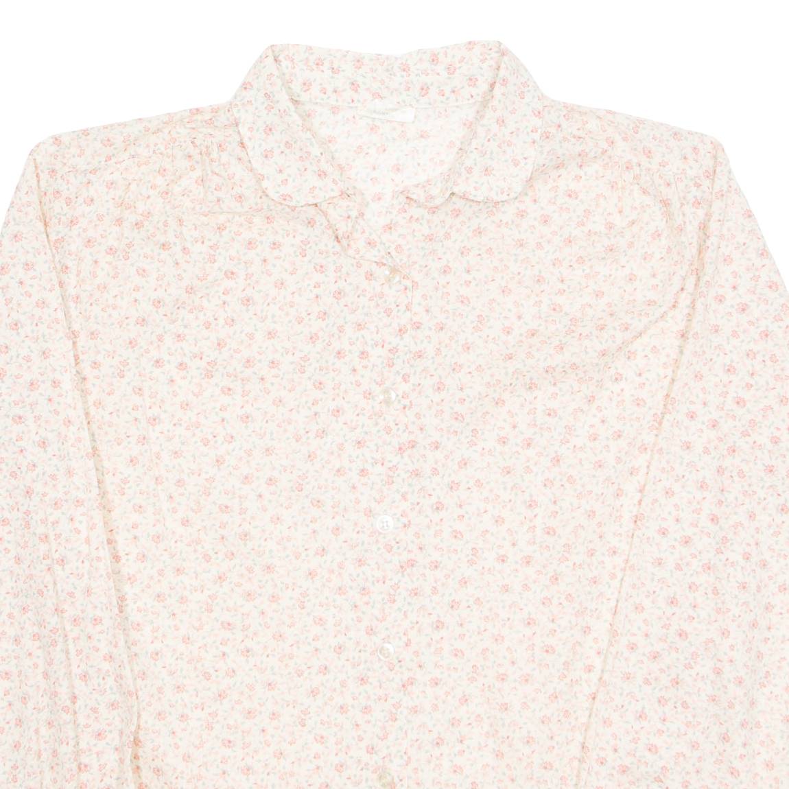 Womens Printed Shirt Beige Collared Long Sleeve Floral M