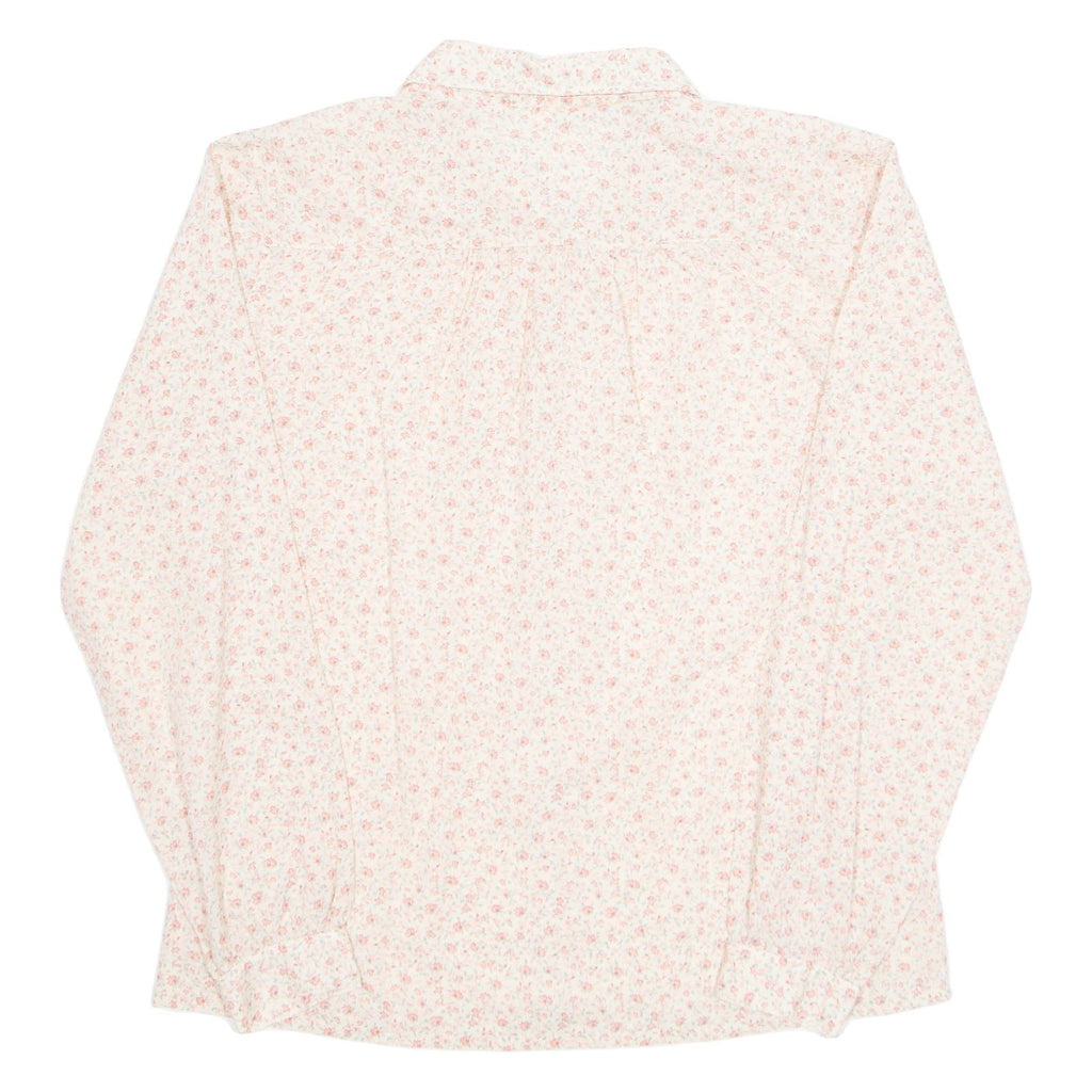 Womens Printed Shirt Beige Collared Long Sleeve Floral M