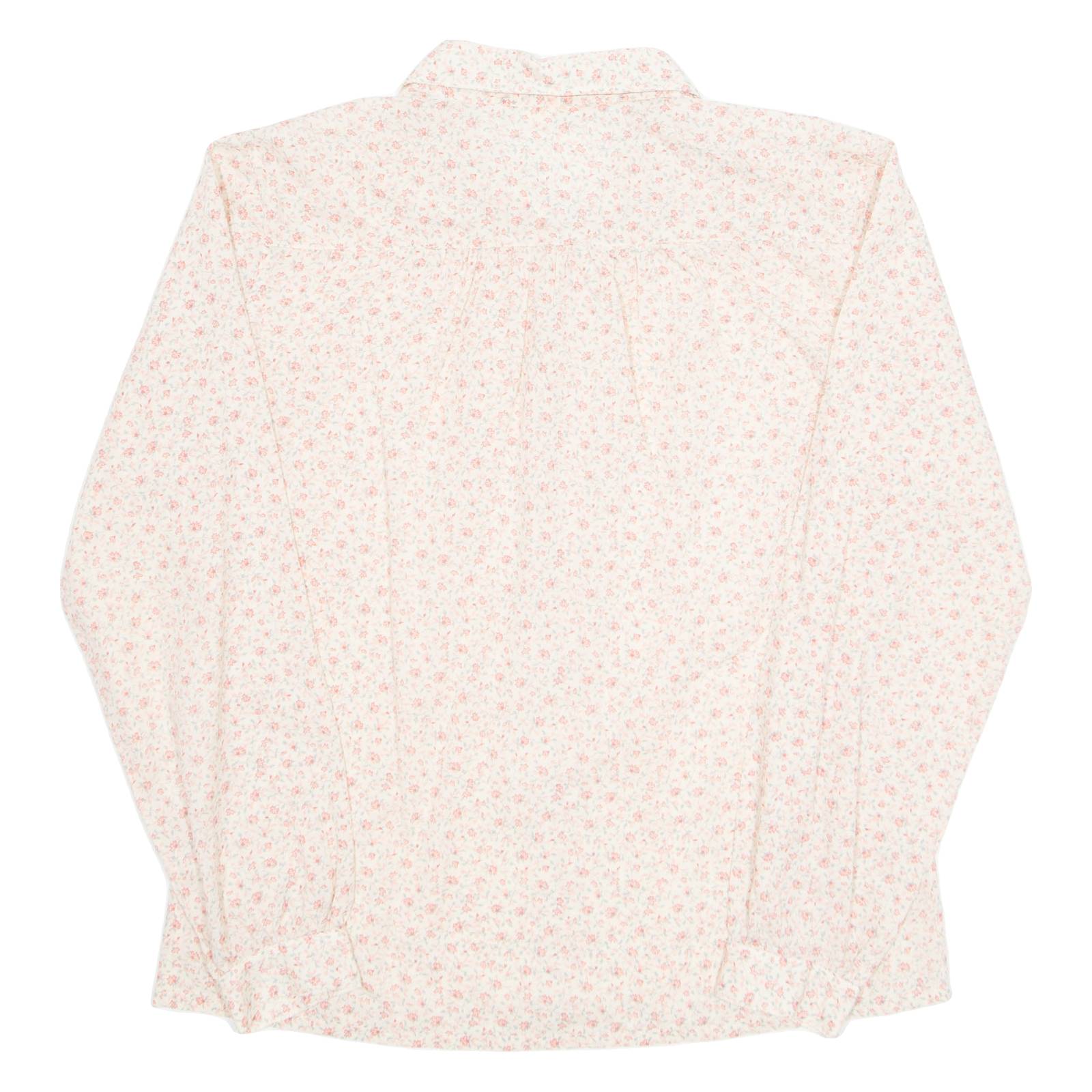 Womens Printed Shirt Beige Collared Long Sleeve Floral M