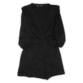 ZARA Belted Womens Playsuit Black Wide-Leg S