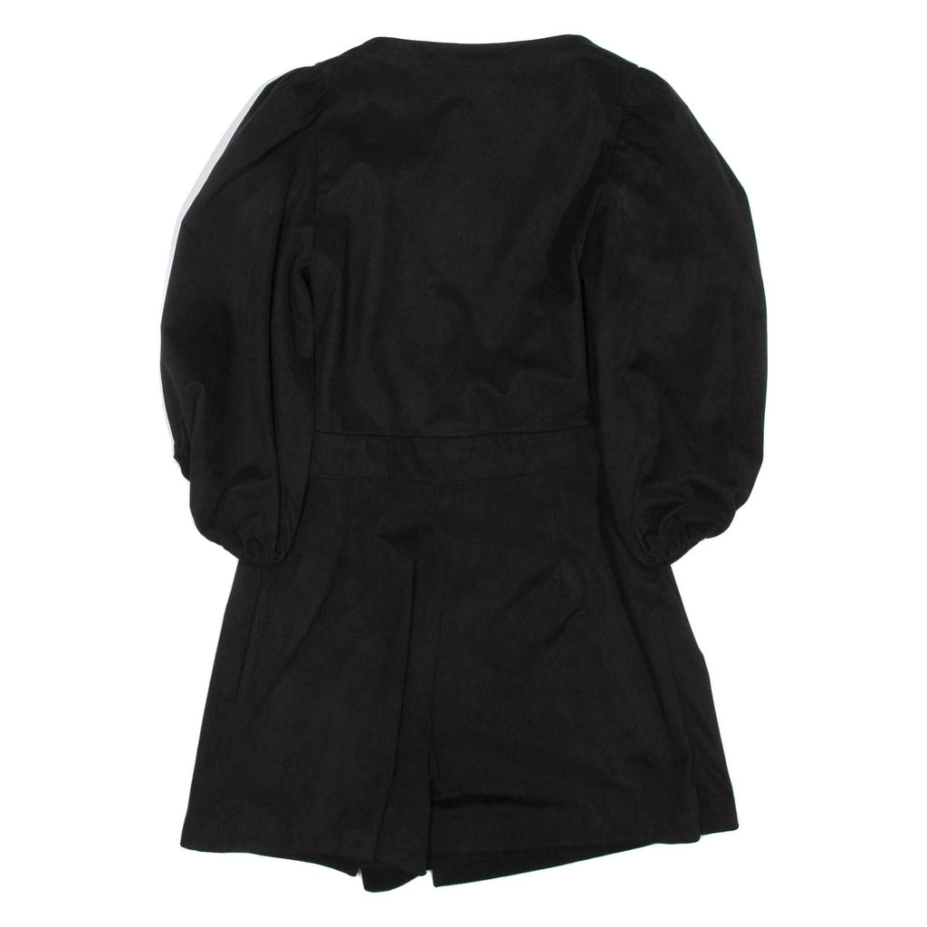 ZARA Belted Womens Playsuit Black Wide-Leg S