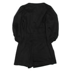 ZARA Belted Womens Playsuit Black Wide-Leg S