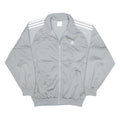 ADIDAS Mens Grey & White Athletic Jacket M Polyester Zip Track Top
