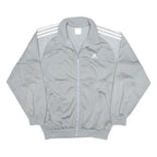 ADIDAS Mens Grey & White Athletic Jacket M Polyester Zip Track Top