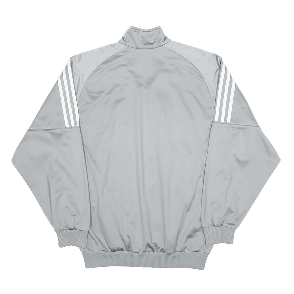 ADIDAS Mens Grey & White Athletic Jacket M Polyester Zip Track Top