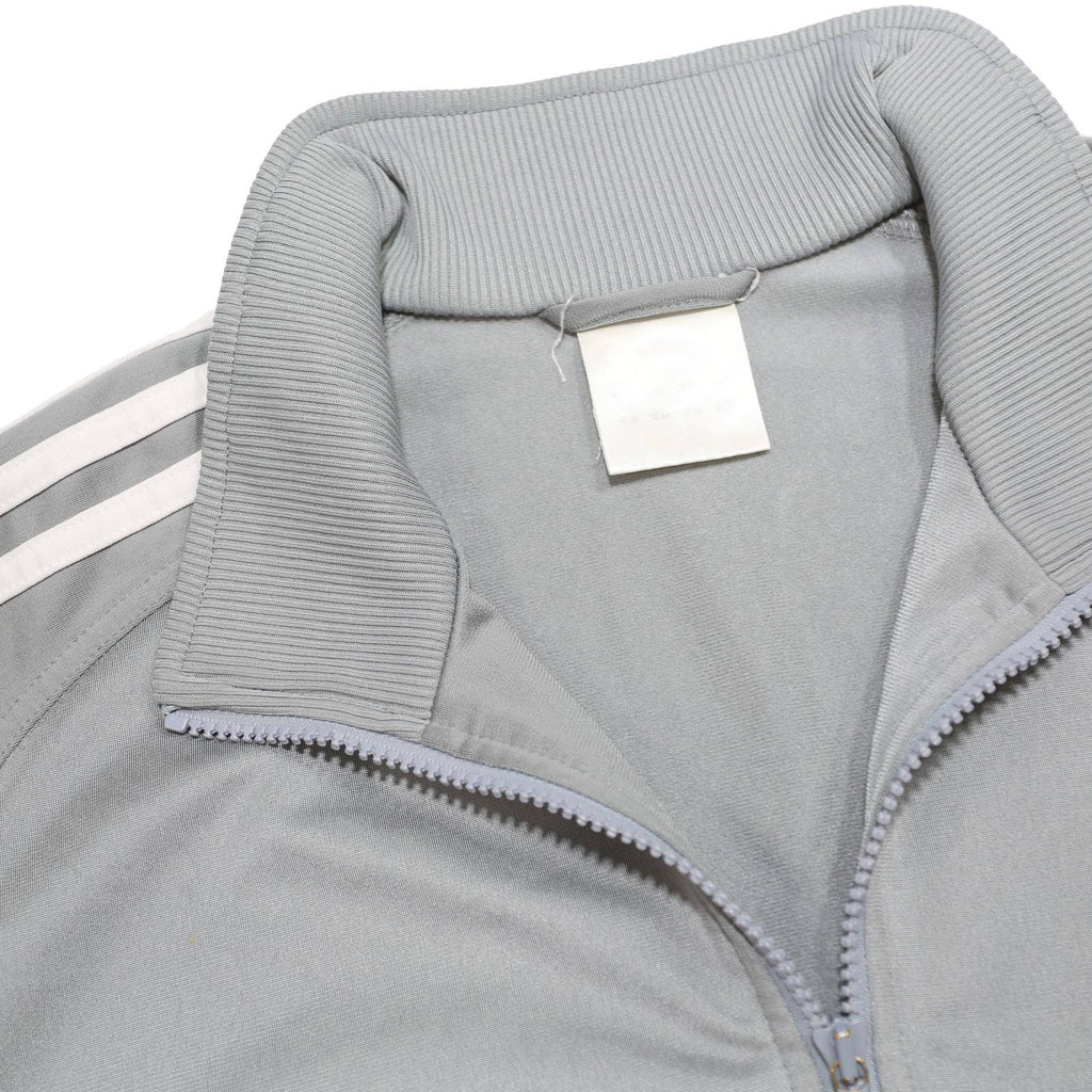ADIDAS Mens Grey & White Athletic Jacket M Polyester Zip Track Top