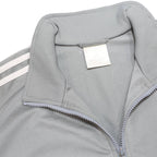 ADIDAS Mens Grey & White Athletic Jacket M Polyester Zip Track Top