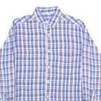 Mens Blue & Red Check Shirt M Cotton Casual Long Sleeve Button Closure