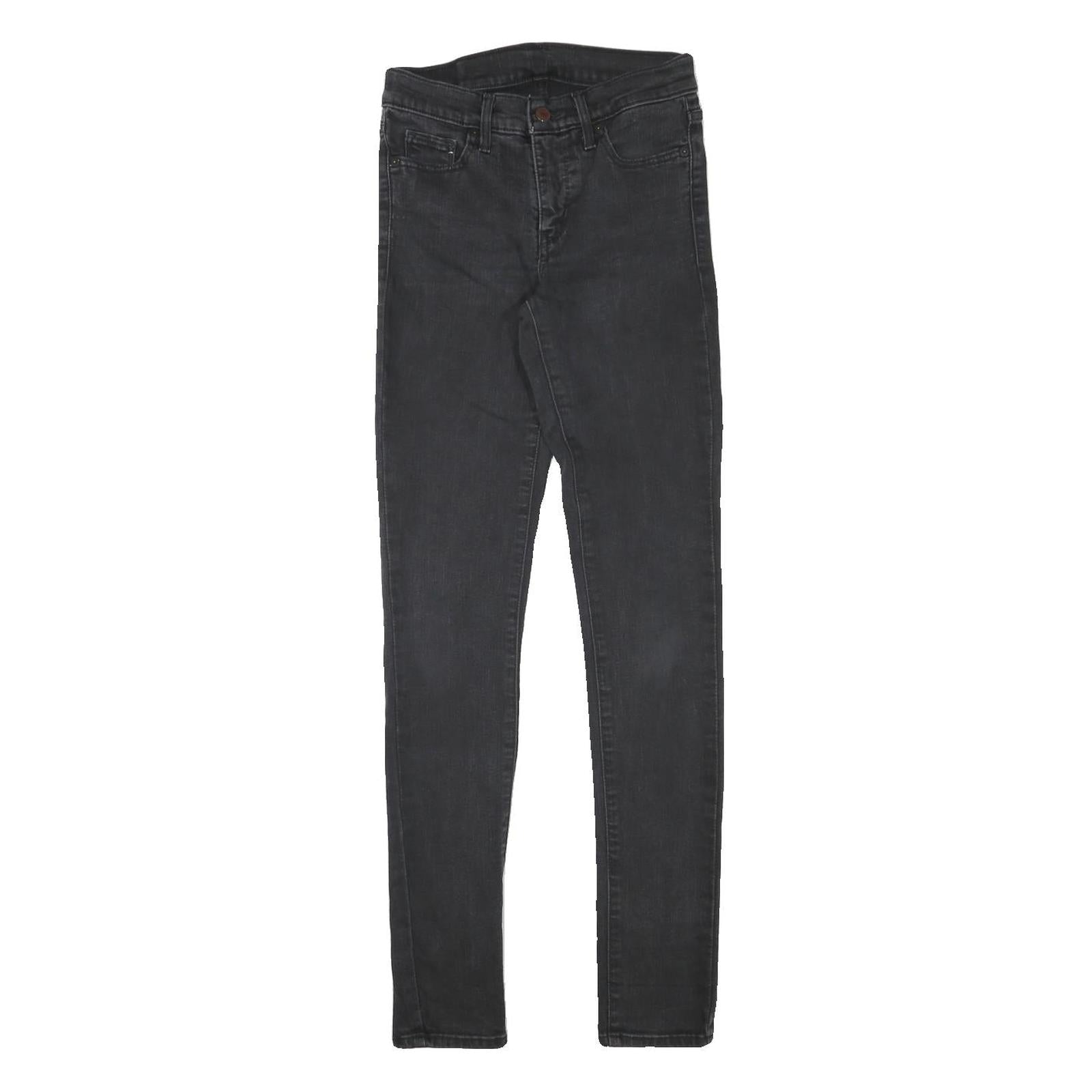 LEVI'S Womens Jeans Black Slim Skinny Denim Medium W25 L30 Zip Cotton Blend