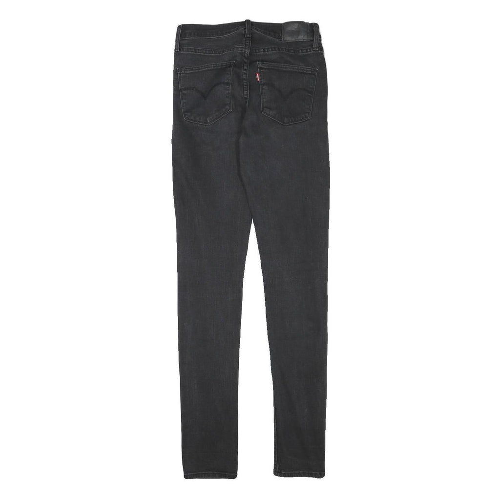 LEVI'S Womens Jeans Black Slim Skinny Denim Medium W25 L30 Zip Cotton Blend