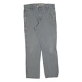 CARHARTT Mens Cotton Blend Grey Relaxed Fit Straight Trousers W36 L32 Workwear