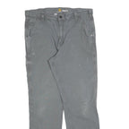 CARHARTT Mens Cotton Blend Grey Relaxed Fit Straight Trousers W36 L32 Workwear