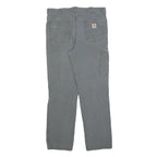 CARHARTT Mens Cotton Blend Grey Relaxed Fit Straight Trousers W36 L32 Workwear