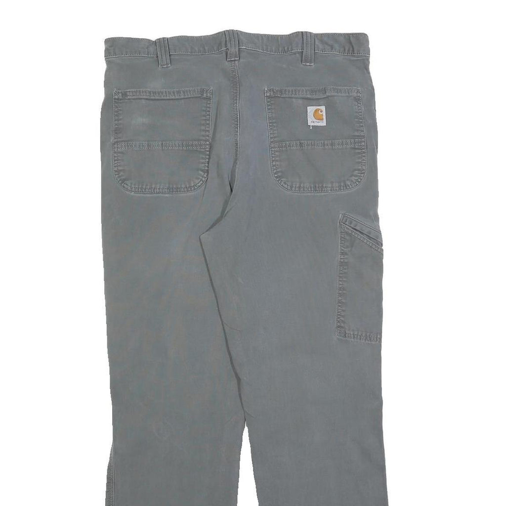CARHARTT Mens Cotton Blend Grey Relaxed Fit Straight Trousers W36 L32 Workwear