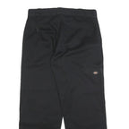 DICKIES Mens Black Cotton Blend Loose Fit Straight Trousers W34 L30 Workwear