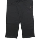DICKIES Mens Black Cotton Blend Loose Fit Straight Trousers W34 L30 Workwear