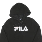 FILA Womens Black Logo Cropped Pullover Hoodie XS