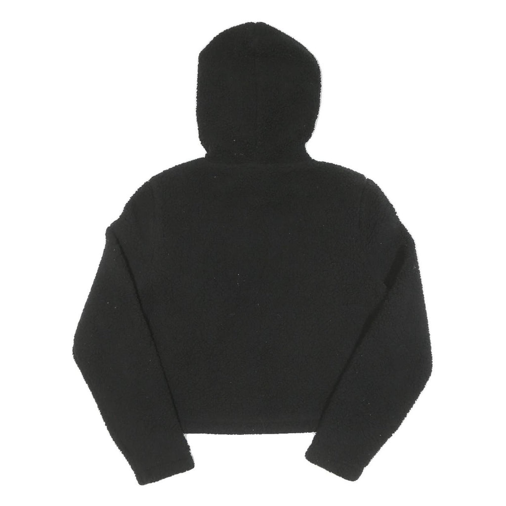 FILA Womens Black Logo Cropped Pullover Hoodie XS