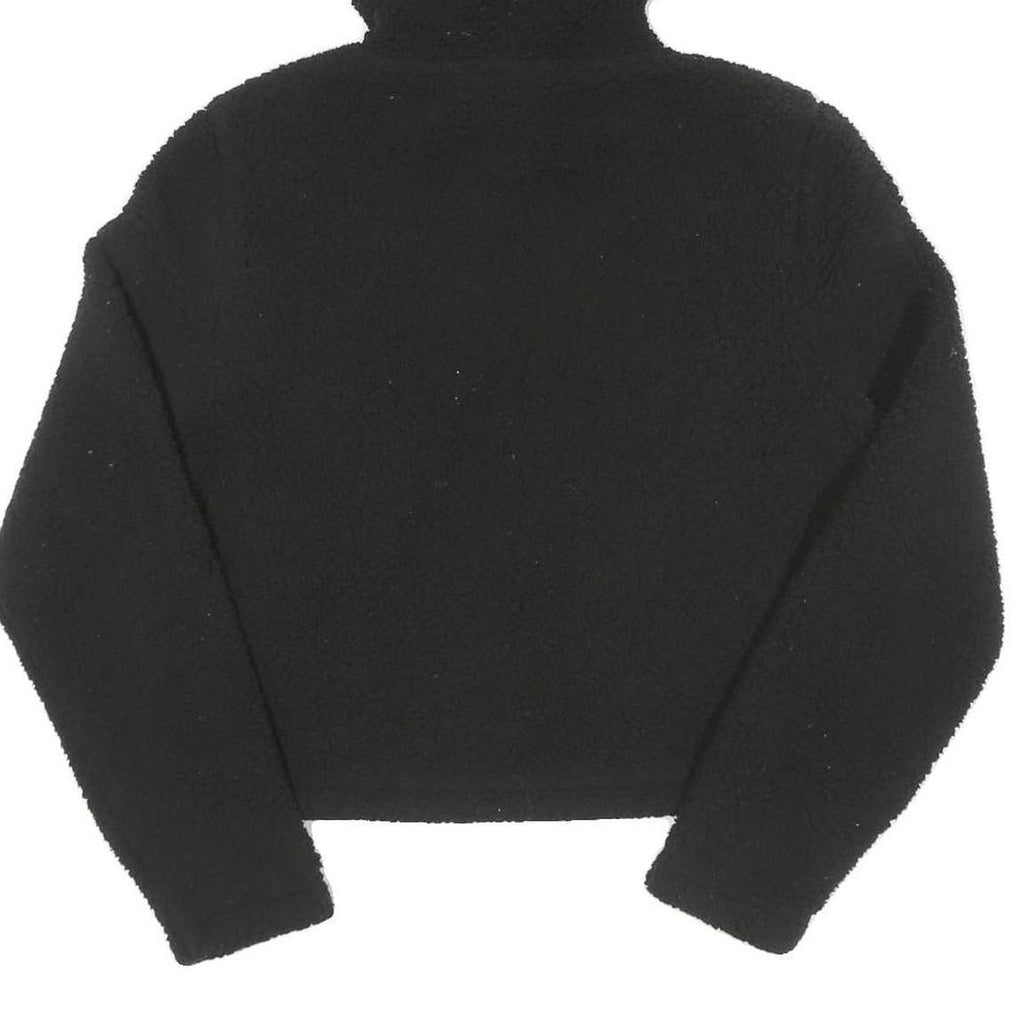 FILA Womens Black Logo Cropped Pullover Hoodie XS