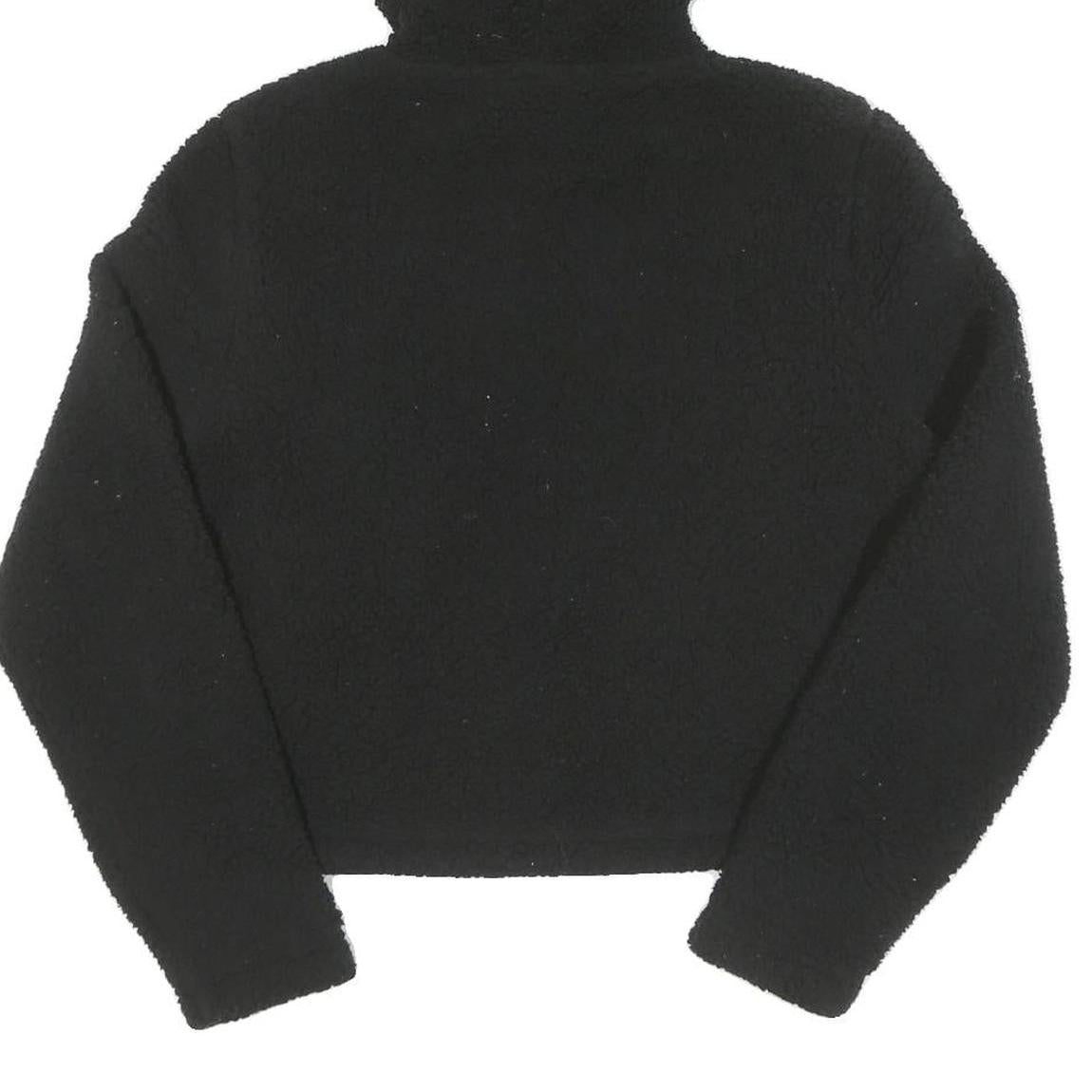 FILA Womens Black Logo Cropped Pullover Hoodie XS