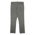 NUDIE JEANS Mens Cotton Blend Grey Slim Straight Trousers W33 L32 Stylish Zip