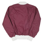 OPTI Mens Maroon & White Baseball Baseball Jacket L Polyester Blend Zip Pullover