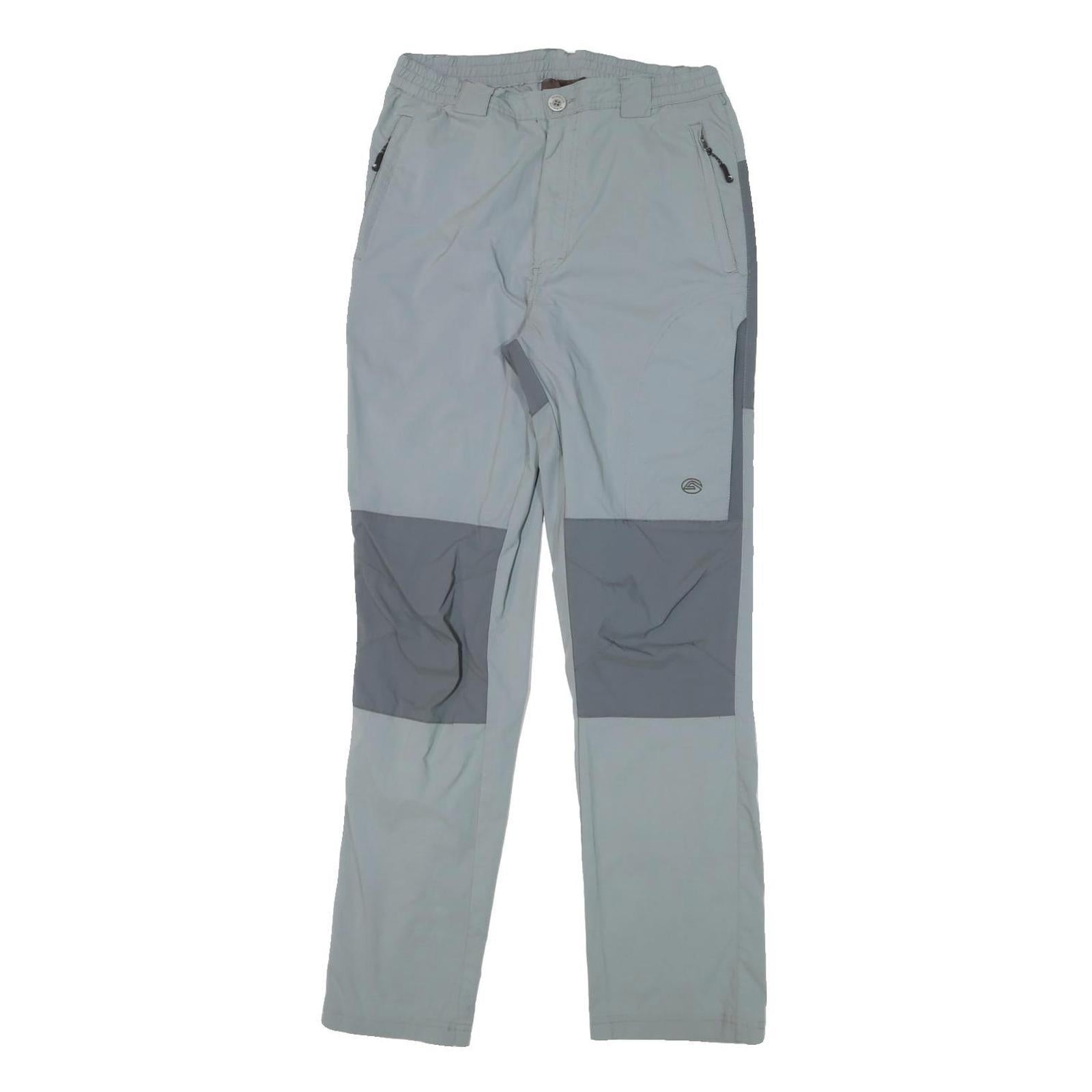 NEWOOD ADVENTURE Mens Slim Grey Polyester Blend Zip Trousers W28 L30 Outdoor