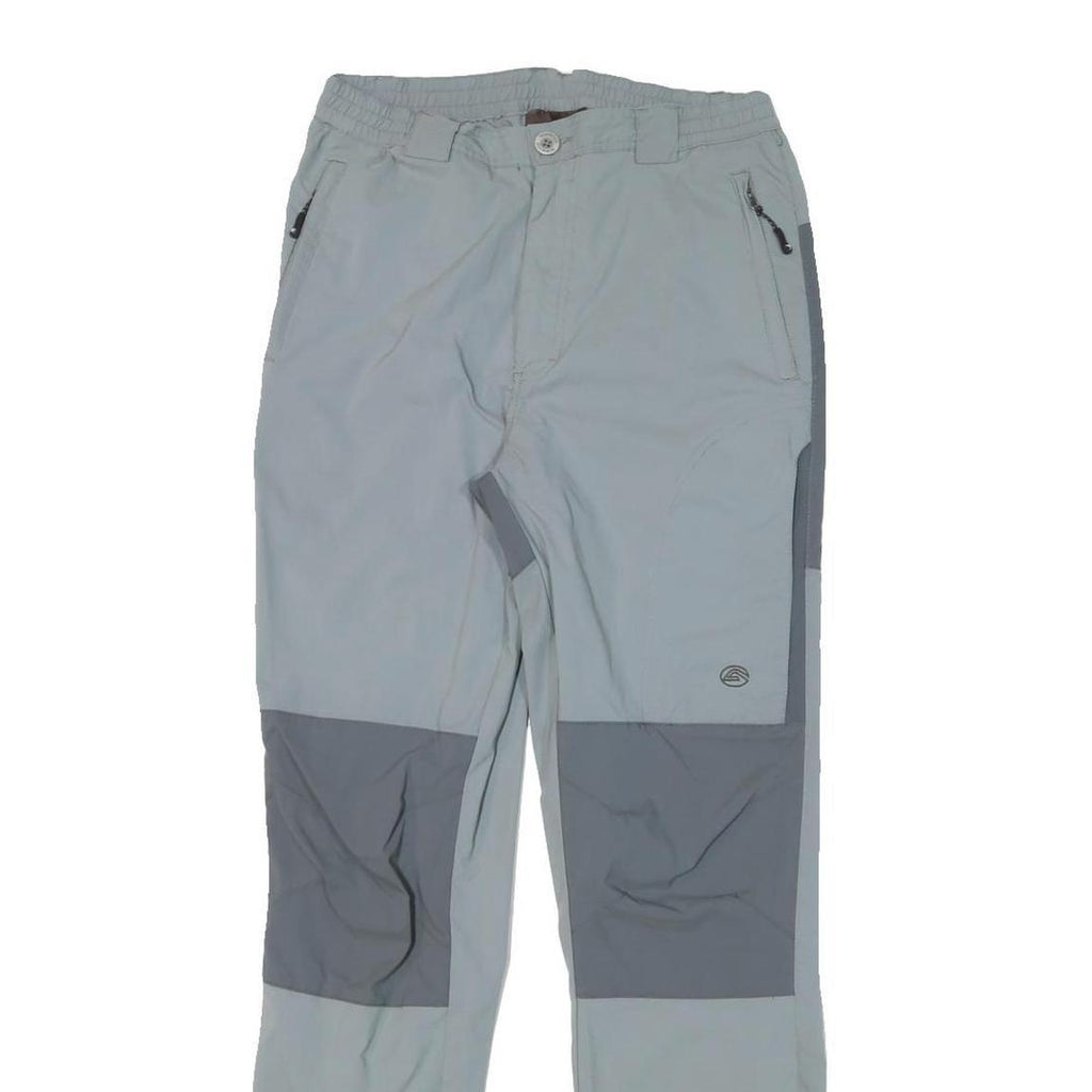 NEWOOD ADVENTURE Mens Slim Grey Polyester Blend Zip Trousers W28 L30 Outdoor