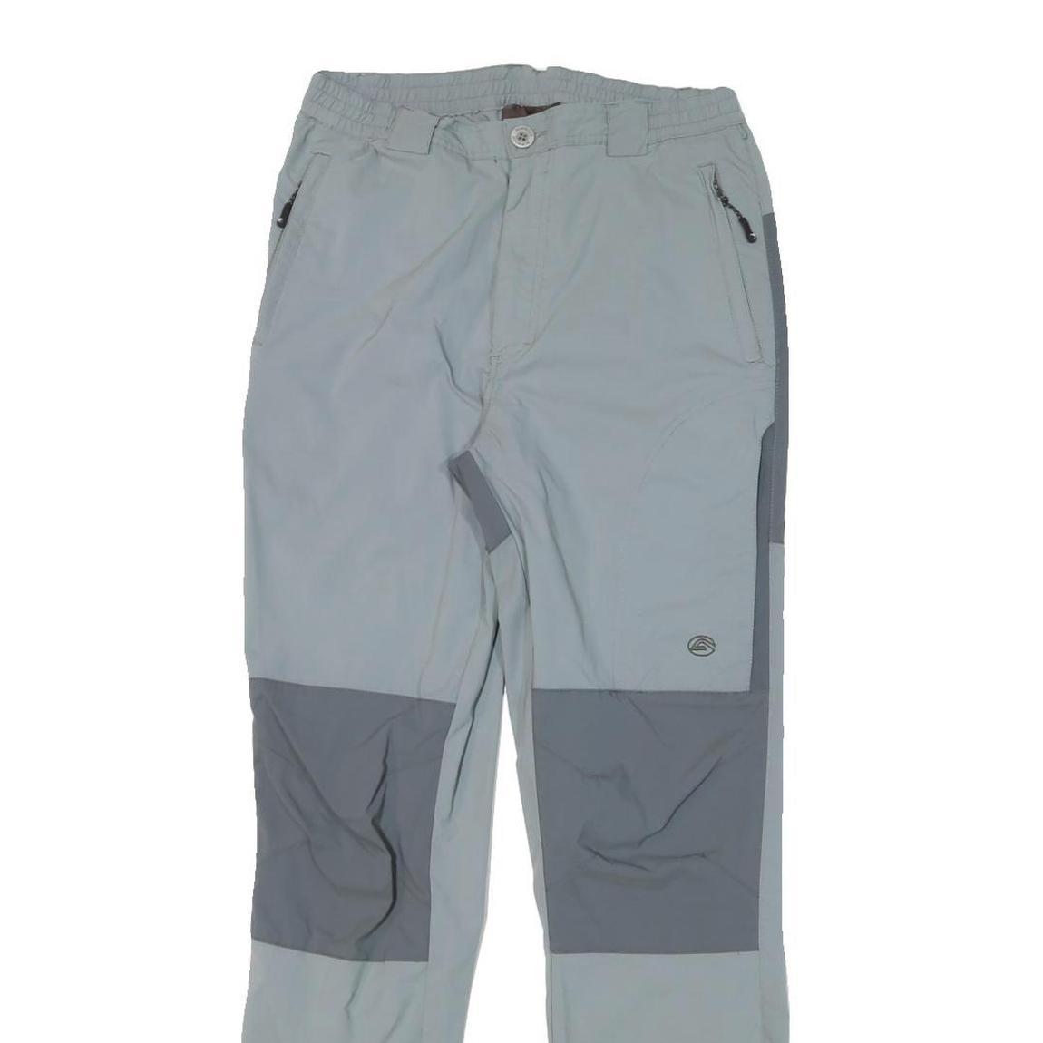 NEWOOD ADVENTURE Mens Slim Grey Polyester Blend Zip Trousers W28 L30 Outdoor