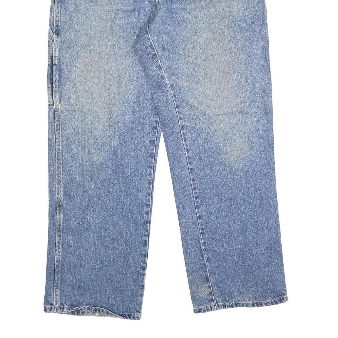 DICKIES Mens Relaxed Light Blue Denim Jeans W36 L32 Casual Workwear Zip Closure