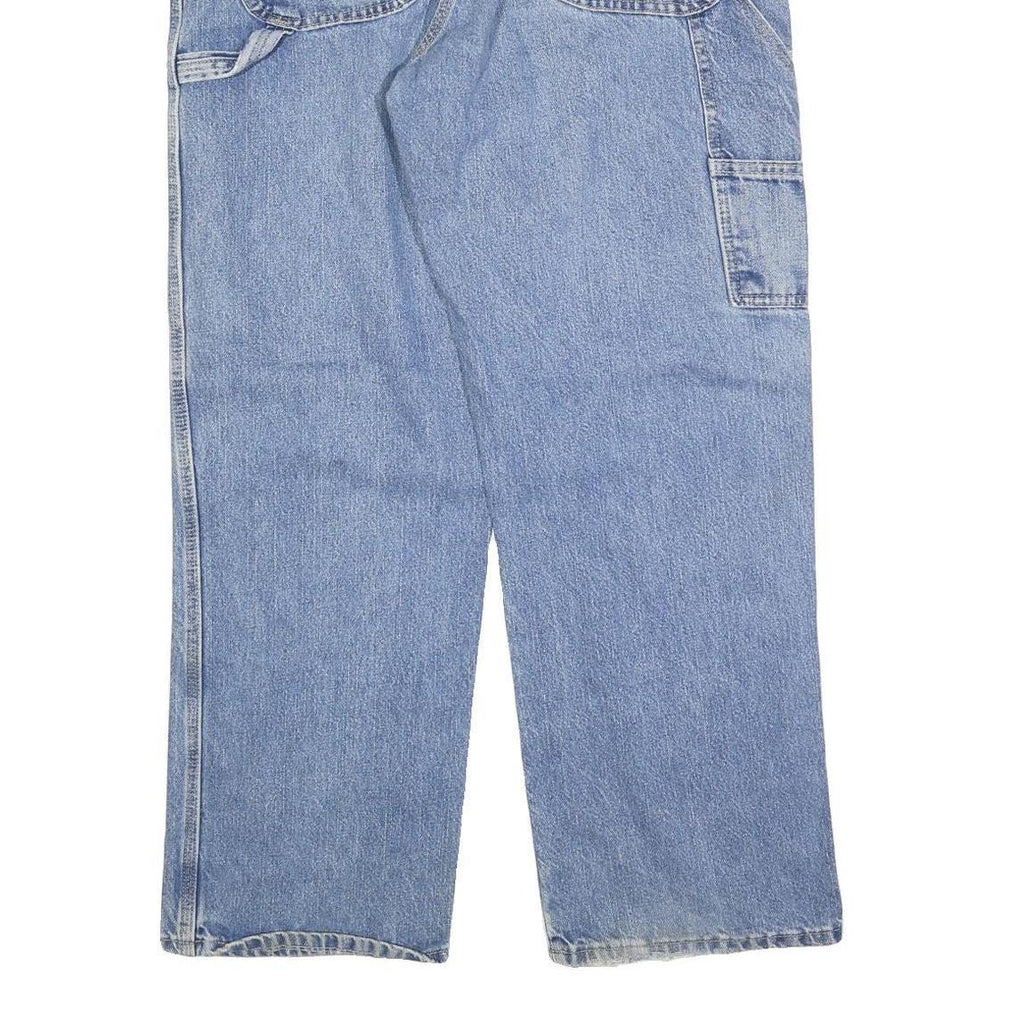 DICKIES Mens Relaxed Light Blue Denim Jeans W36 L32 Casual Workwear Zip Closure