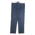 DICKIES Mens Cotton Blend Navy Regular Fit Straight Leg Trousers W32 L28