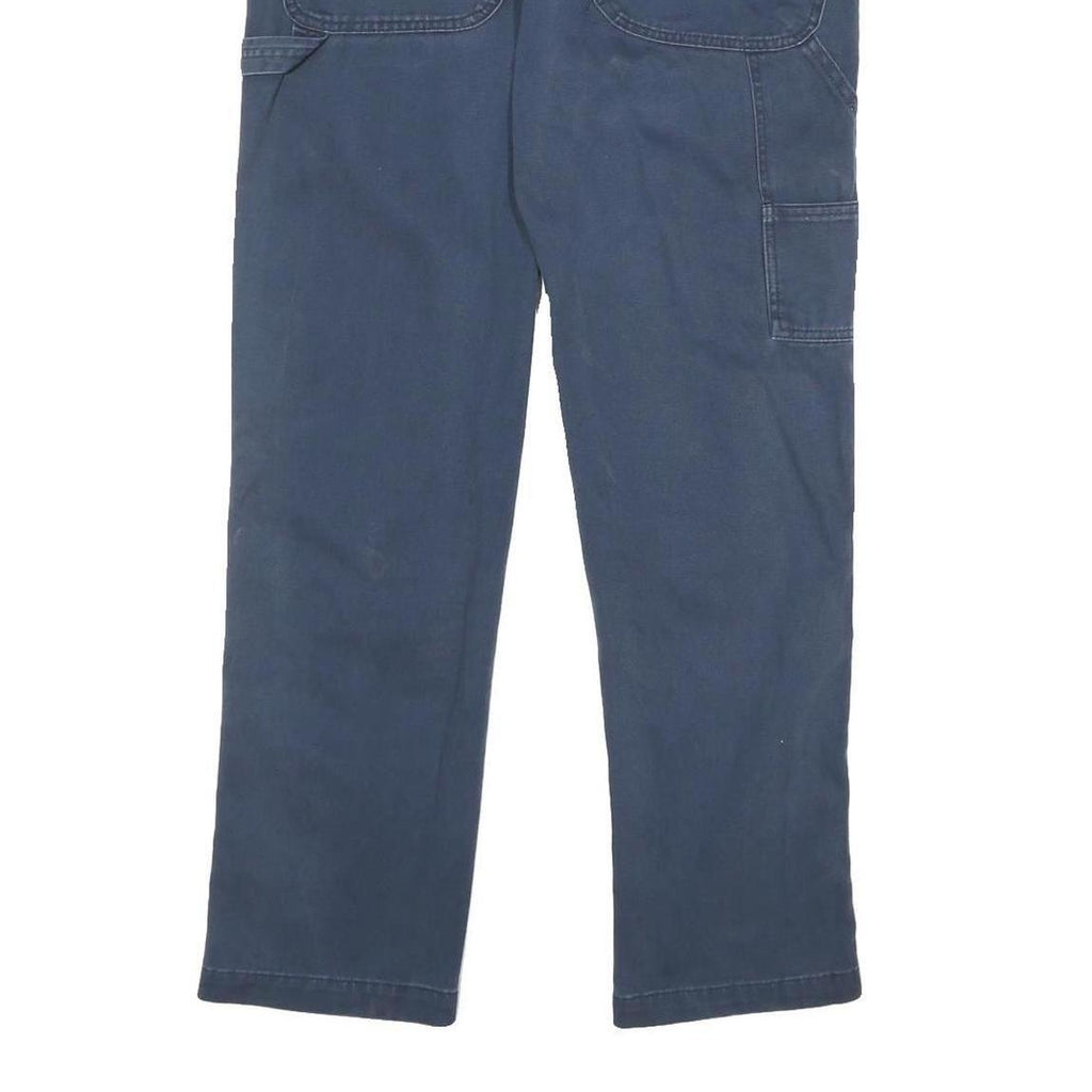 DICKIES Mens Cotton Blend Navy Regular Fit Straight Leg Trousers W32 L28