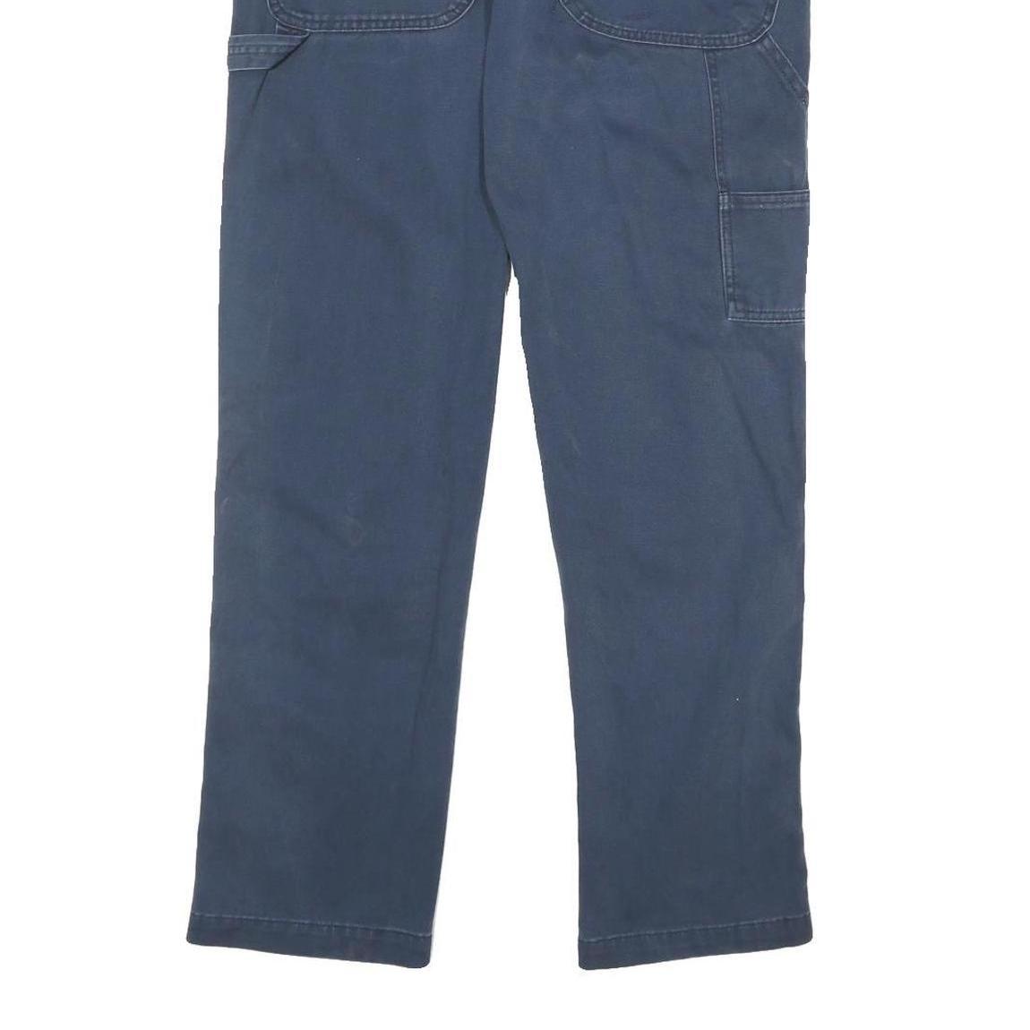 DICKIES Mens Cotton Blend Navy Regular Fit Straight Leg Trousers W32 L28