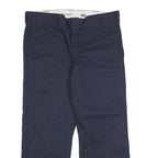 DICKIES Mens Cotton Blend Navy Regular Slim Straight Trousers W33 L26 Workwear