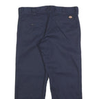 DICKIES Mens Cotton Blend Navy Regular Slim Straight Trousers W33 L26 Workwear