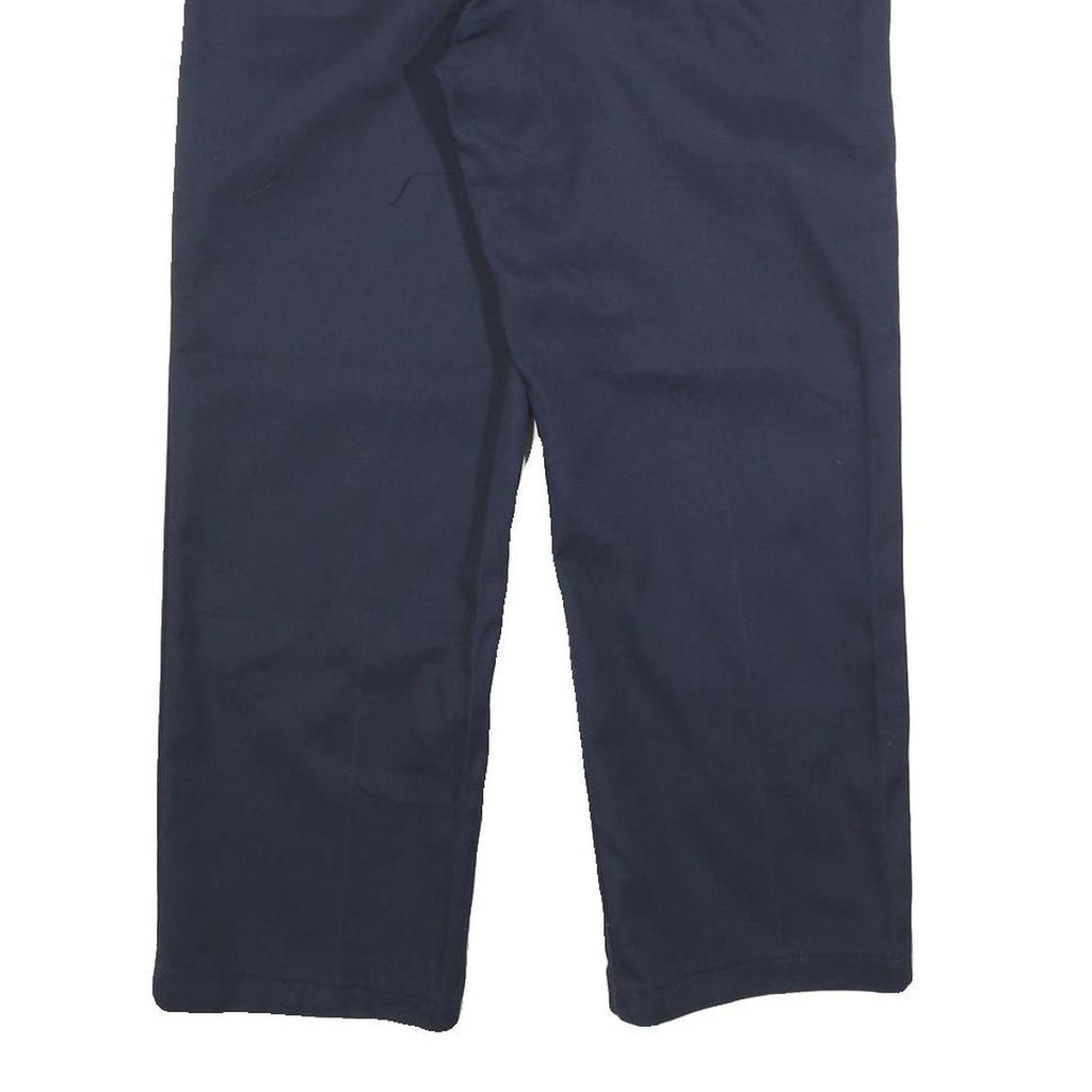 DICKIES Mens Cotton Blend Navy Regular Slim Straight Trousers W33 L26 Workwear