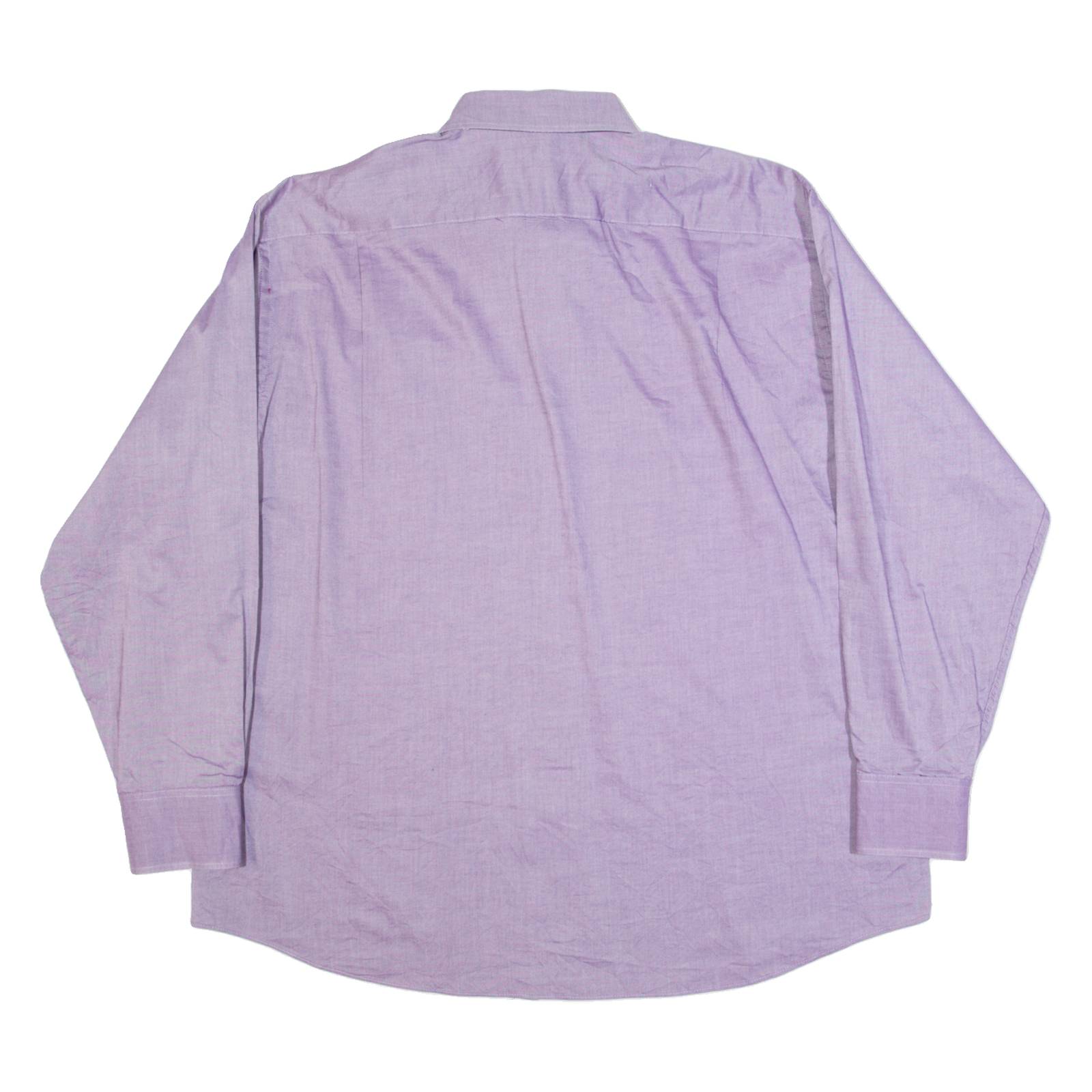 TOMMY HILFIGER Mens Plain Shirt Purple Long Sleeve XL