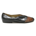 BALLY Womens Leather Two Tone Brown Black Ballet Shoes UK 8.5 Classic Comfort