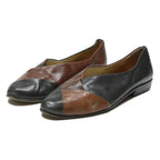 BALLY Womens Leather Two Tone Brown Black Ballet Shoes UK 8.5 Classic Comfort