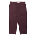 DICKIES Mens Polyester Blend Burgundy Regular Straight Trousers W38 L28 Workwear