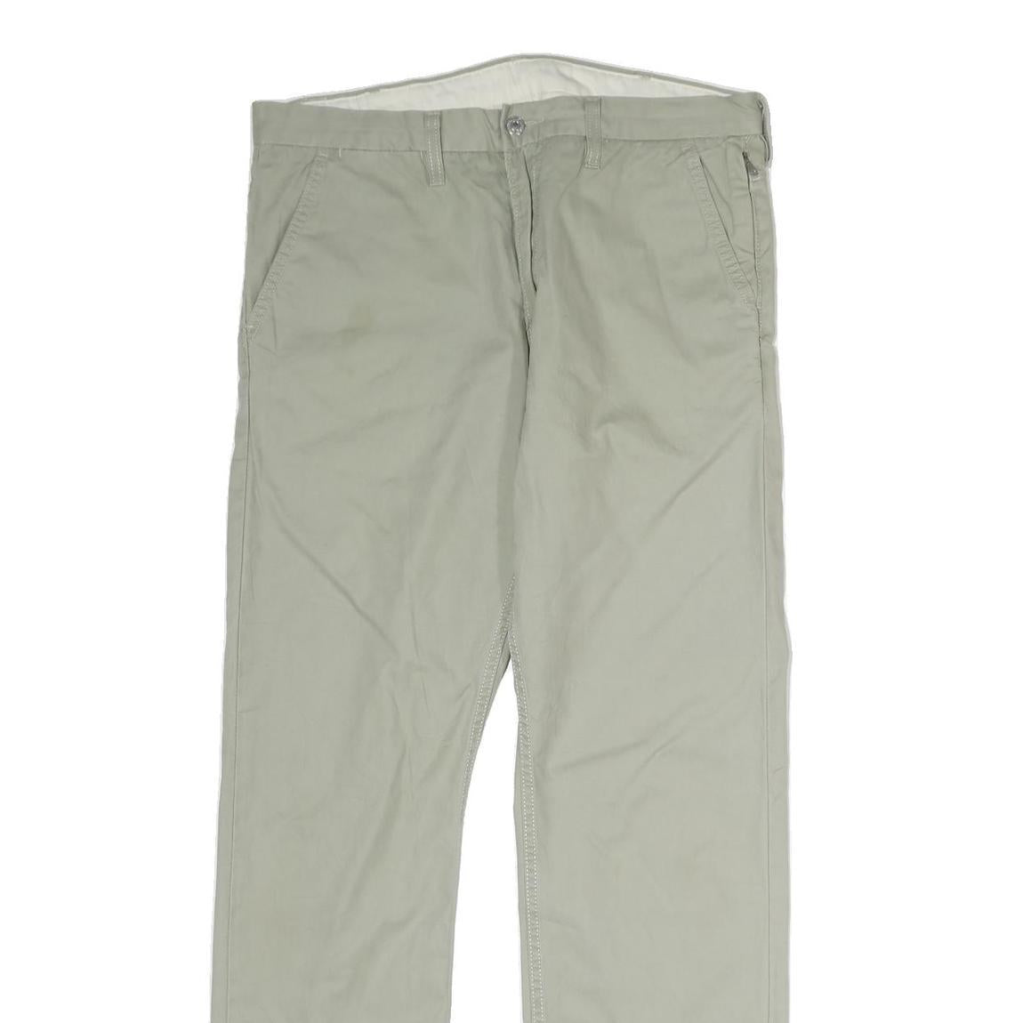 LEVI'S Mens Cotton Beige Regular Straight Trousers W36 L31 Casual Classic Style