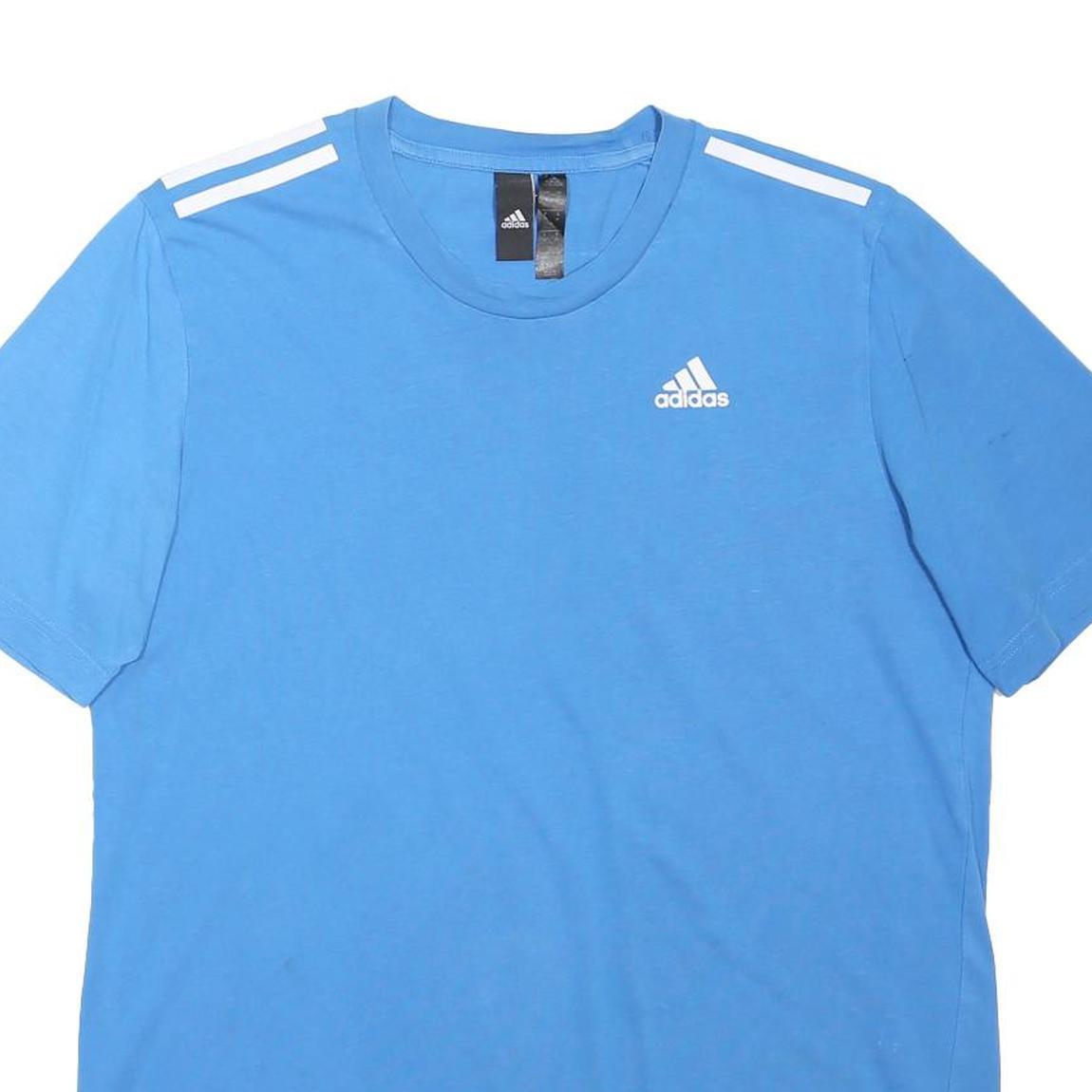 ADIDAS Mens Blue Athletic T-Shirt M Short Sleeve Crew Neck Sports Casual