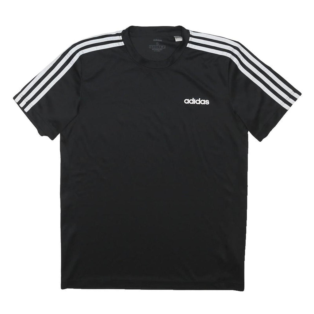ADIDAS Mens Black & White Graphic T-Shirt S Short Sleeve Crew Neck Sportswear