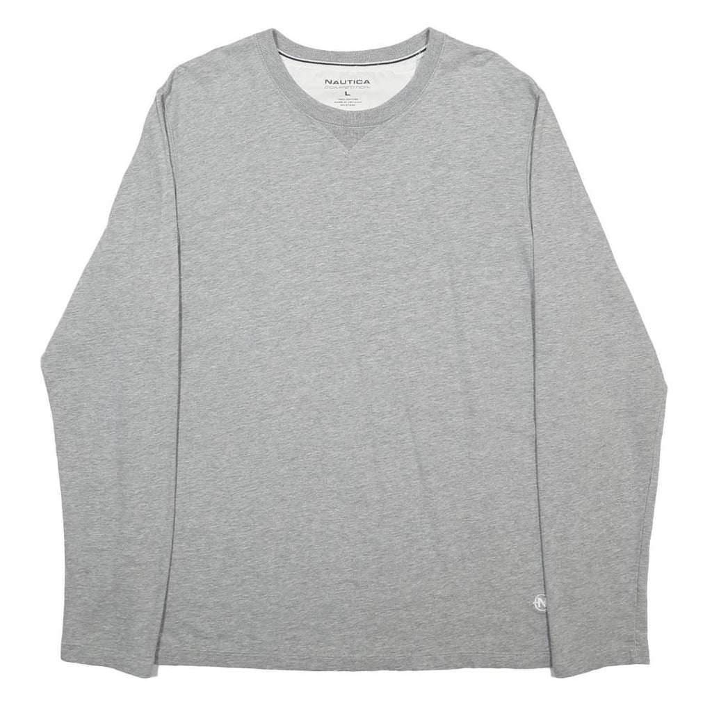 NAUTICA Mens Grey Long Sleeve Crew Neck Cotton Blend T-Shirt L Casual Comfort