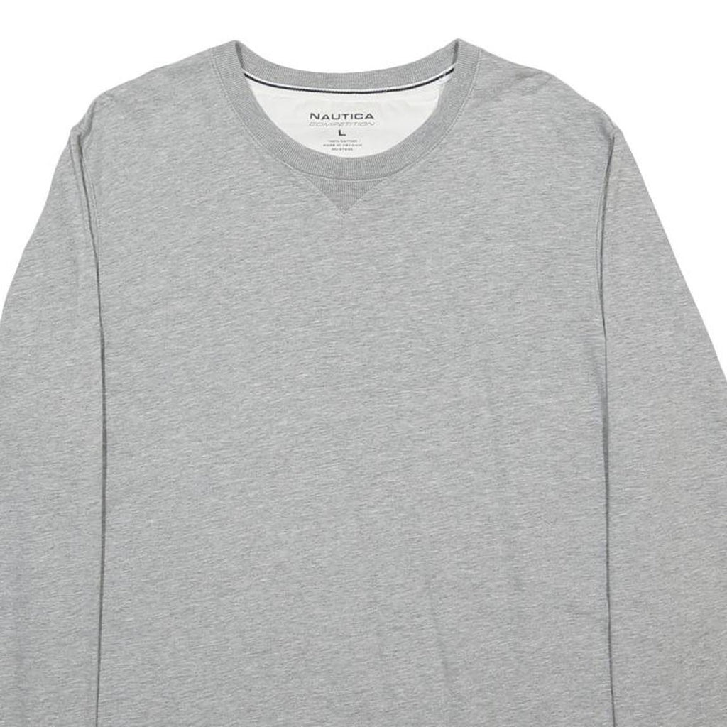 NAUTICA Mens Grey Long Sleeve Crew Neck Cotton Blend T-Shirt L Casual Comfort